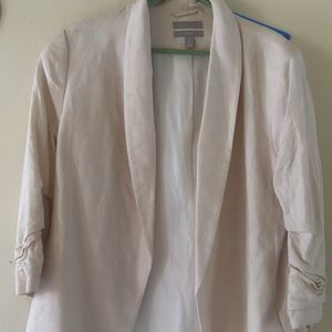 Linen Blend H&M Single Breasted Blazer