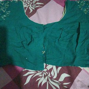 Green Kadhai One Side Of 36 Cotton Blouse