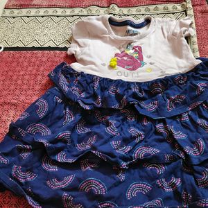 Pink And Blue Frock 3 Yr Old Kid