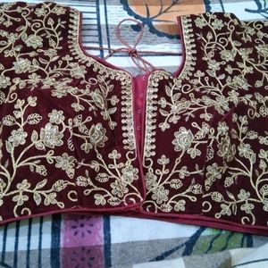 Bridal Maroon Designer Blouse For Women