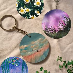 Hand Painted Wooden Keychain