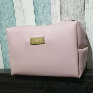 Plum Faux Leather Makeup Vanity Pouch (New)