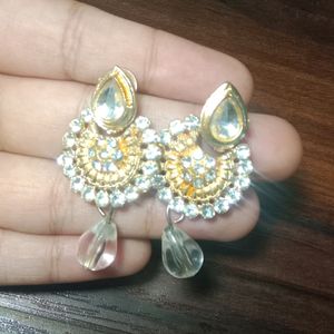 White Colour Stone Earrings