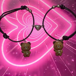 Matching Bracelets With Magnet Hearts