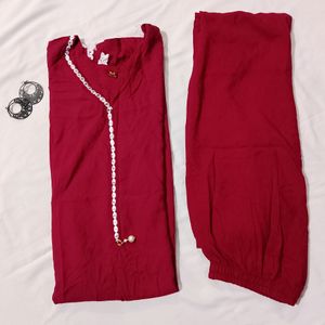 Maroon Kurta Set