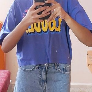 Boxy Crop Top Periwinkle Colour