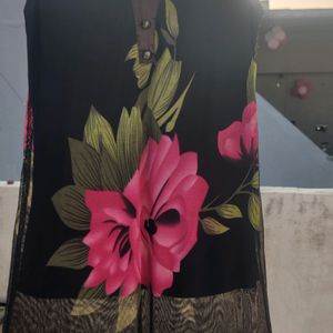 Black Georgette Sleeveless Kurti