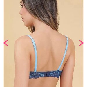 Clovia Dark Blue Lace Full Coverage Under-W