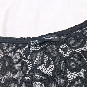 Zara Black Lace Crop Top