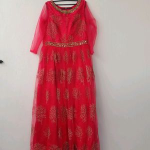 Red Dress - Grand Look With Chamki Heavy Works.