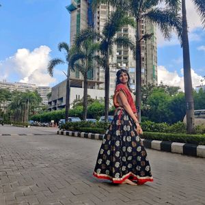 Garba/Navratri Lehenga Black