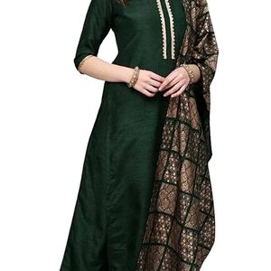 WOMENS KURTA AND PLAZZO SET WITH DUPATTA