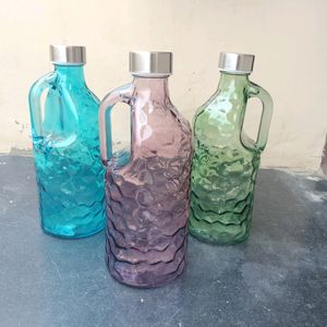 Glass Handle Water Bottle 1 Ltr (3 Pcs)