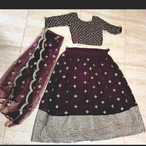 Lehnga Set Purpule Double Shaded