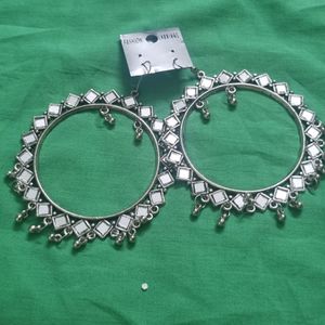 Mirror Work, Silver Big Baliya