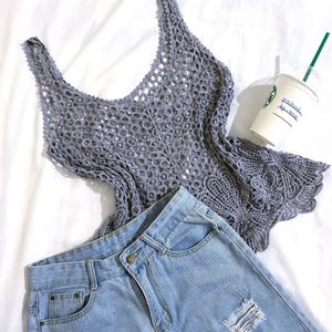 Pinterest Crochet Pattern Grey Spaghetti Strap Top