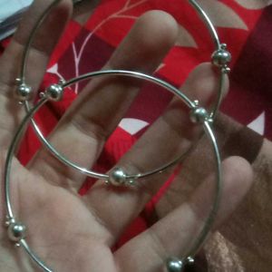 Cutee Silver Bangles For Each Hand