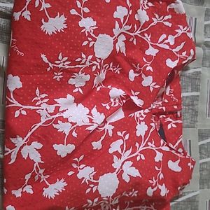 Floral Red And White Top