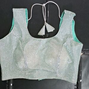 New Partywear Light Green Padded Blouse