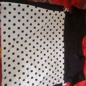 Black Kurti With White Dots