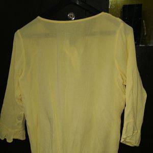 Lemon Yellow, Cotton Top With Tassels