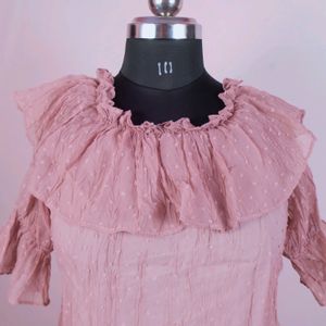 Peach Bardot Top