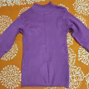 Purple High Neck Sweater