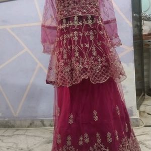 Golden Embroidery Lehenga Choli With Dupatta