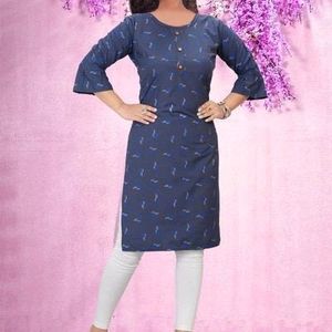 Straight Kurti ( Navy Blue B)