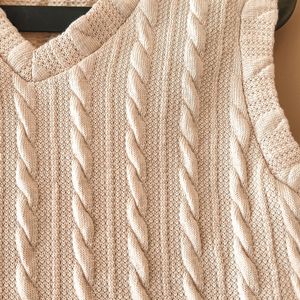 Beige Knitted Pinterest Vest