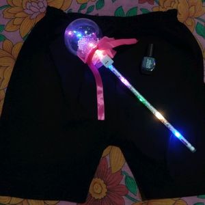 Fairy LED Wand, With Nail Paint, Black Shorts