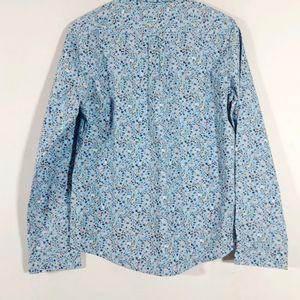 Light Blue Floral Printed Shirt (Men's)