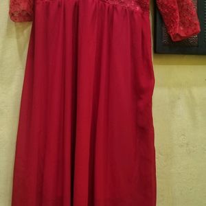 Red Straight Gown