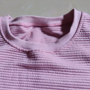 Baby Pink Ribbed Sweatshirt