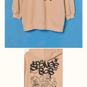 H&M  Beige SpongeBob Oversized Hoodie