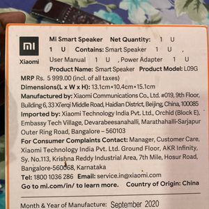 Mi Google Smart Speaker ( Unused)