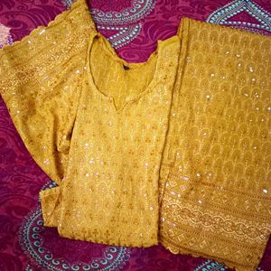 Mustard Kurti with Plazo