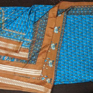 Daily Wear Blue Color synthetic Saree