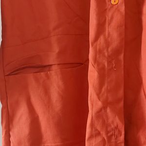 Imported Orange Shirt Dress