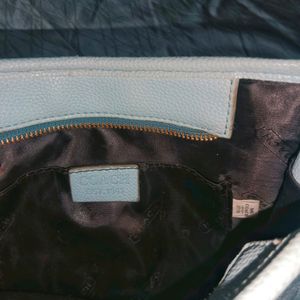 Aesthetic Coach Blue Leather Sling Bag