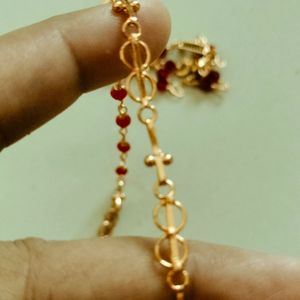 Brand New Red Crystal Stone Gold Plated Chain