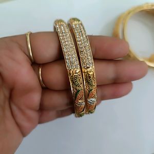 Micro Gold Bangles 3 Pair  Combo Set