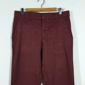 Maroon Cotton Pant For Men's