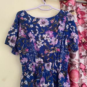 Blue Floral Blouse