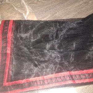 Black Shining Saree Only Cash