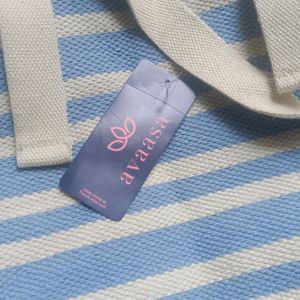 Avaasa Blue White Striped Tote Bag