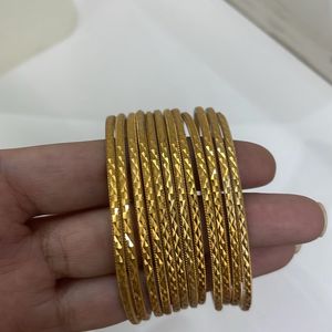 Golden Bangles Set Of 12