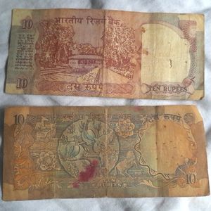 Three 5rs And Two 10rs Notes.