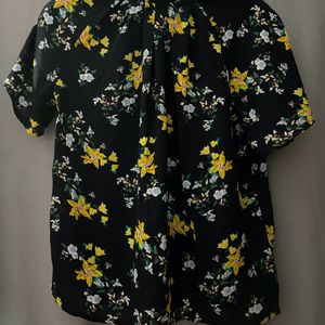 Gathered Neck Floral Top