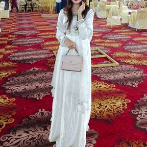 White Satin Pakistani Gown 1pc